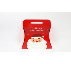 Santa Red Gift Box With Handle 20X19X6cm