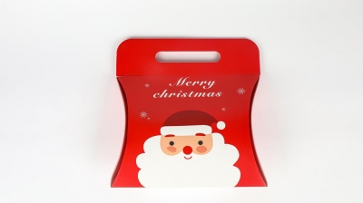 Santa Red Gift box with handle 20 x 19 x 6cm