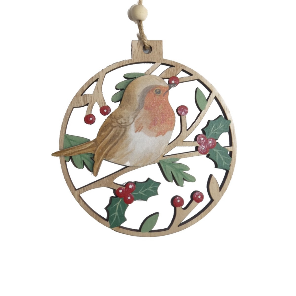 Christmas Robin Hanger 12cm - Click Image to Close