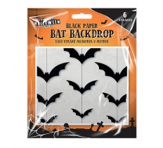 Black Paper Bat Backdrop 2m
