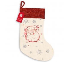Christmas Santa Stocking Canvas / Glitter (Stocking Only)