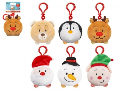 Christmas Clip On Plush With Sound Chip 8cm