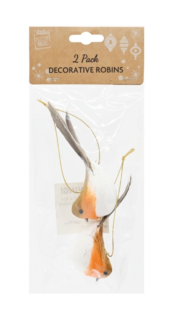 Hanging Robin Deco 2 Pack - Click Image to Close