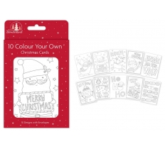 CARDS CHRISTMAS COLOUR YOUR OWN CARDS 10PK