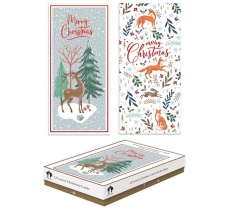 Christmas Cards 12 Slim Boxed Woodland Animals