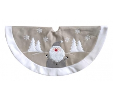 Silver Santa Christmas Tree Skirt