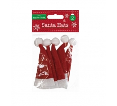 Santa Hat Embellishment 6 Pack