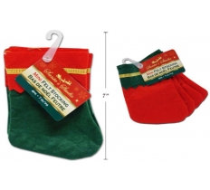 4Pack 7Inch Mini Felt Stocking With Gold Trim