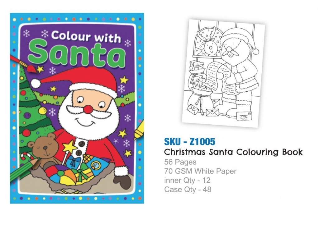 A4 Christmas Santa Colouring Book (ZERO VAT) - Click Image to Close