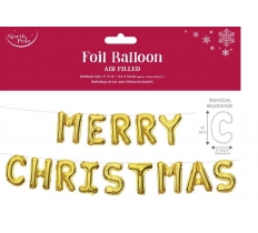 Christmas Foil Letters Balloon Gold