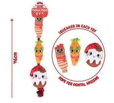 Christmas Festive Christmas Dinner Plush & Rope Dog Toy