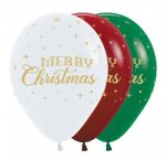 Sempertex 12" Merry Christmas Gold Latex Balloons 25 Pack