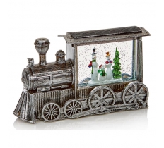 Christmas 29cm Silver Train Water Spinner