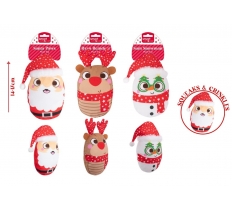 Christmas Squeaky Crinkle Plush Toy 3 Assorted
