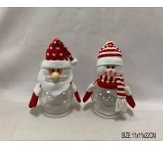 Santa / Snowman Christmas 10" Candy Jar