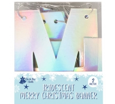 Irridescent Merry Christmas Banner 2M