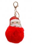 Christmas Santa Claus Fur Ball Keyring