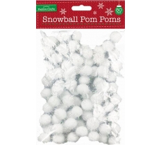 Iridescent Snow Ball Pom-Poms 80Pack