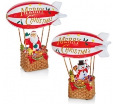 24cm Lit Animated Airship Snowman or Santa