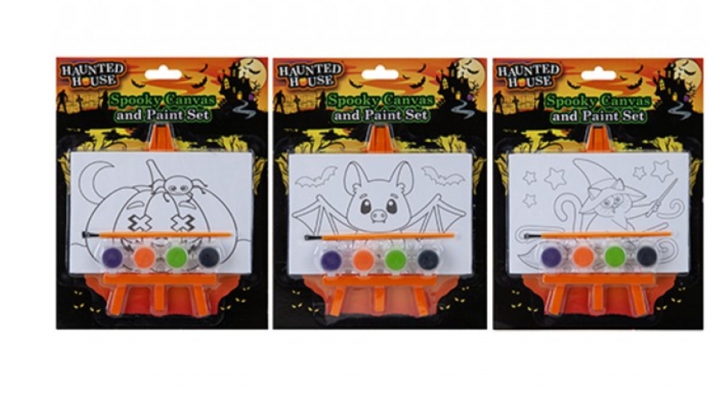 Halloween Paint Your Own Canvas With Easel - Click Image to Close