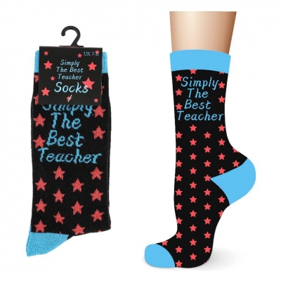 Mens Cotton Simply The Best Teacher Design Socks