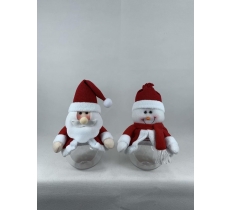 Santa / Snowman Christmas 10" Candy Jar