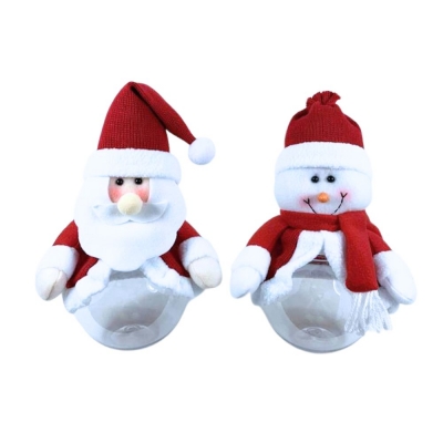 Santa / Snowman Christmas 10" Candy Jar