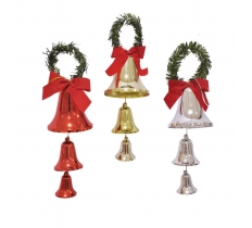 Shiny Bells 3 Pack & Bow Tinsel Hanger