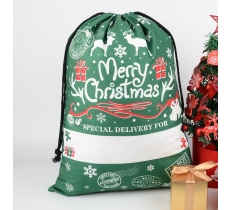 MERRY CHRISTMAS GREEN SACK 70X50CM SUITABLE FOR SUBLIMATION