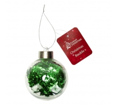 Christmas Bauble Clear Plastic 8cm