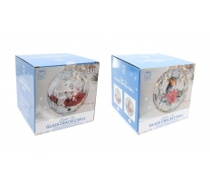 Light Up Glass Crackle Ball 15cm ( Assorted )
