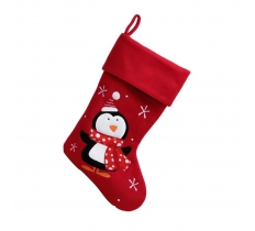 Deluxe Plush Red Cute Penguin Stocking 40cm X 25cm