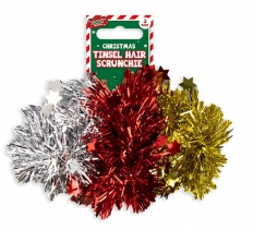 Tinsel Hair Scrunchies 3Pk