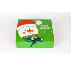 Snowman Green Gift Box Large 31X24.5X8cm