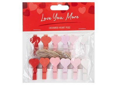 Heart Shaped Pegs 12 Pack