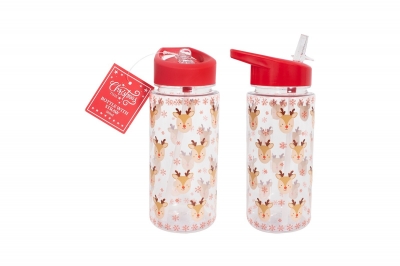 Reindeer Bottle With Straw 500ml