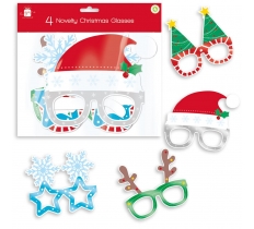 Novelty Christmas Glasses 4 Pack