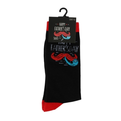 Fathers Day Socks Black & Red Design