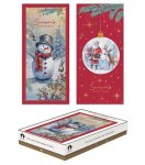 Card Xmas 12 Slim Boxed Snowman / Santa