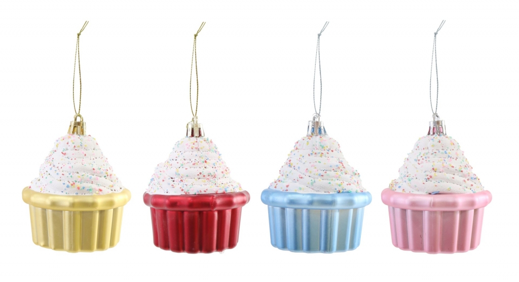 Christmas Deco Cupcake 13cm Pastel - Click Image to Close