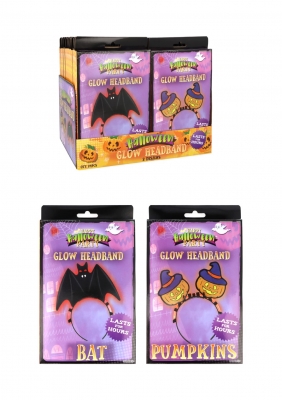 Glow in the Dark Halloween Headband 6-Piece Set (20cm)