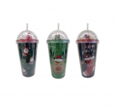 *** OFFER *** Deluxe Christmas Drinking Cup With Straw