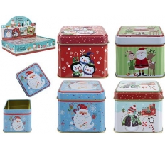 Square Christmas Tin Box 7.5cm