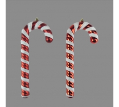 Candy Cane Baubles Red/White 2 X 24cm