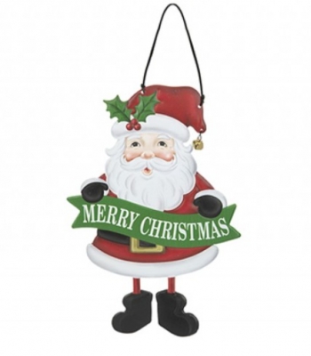 Large Metal Santa Sign