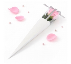 Artificial 40cm Single Pink Rose In GIft Box