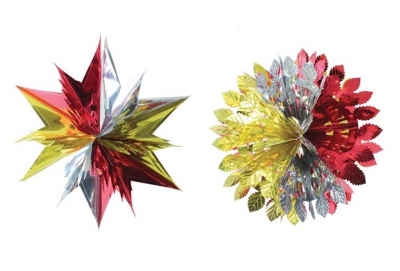 Christmas Home Decs Foil Starburst / Snowball