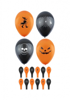 12PC HALLOWEEN BALLOONS 23CM