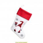 Deluxe Plush White Red Top Nordic Santa Stocking 40cm X 25cm