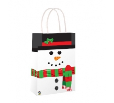 Snowman Christmas Paper Party Bag With Handles
